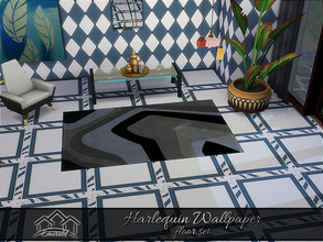 Sims 4 — Harlequin Floors 2 by Emerald — Make a statement enhance your interior design with harlequin wallpaper floors.
