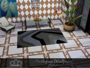 Sims 4 — Harlequin Floors 4 by Emerald — Make a statement enhance your interior design with harlequin wallpaper floors.