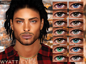 Sims 4 — [Patreon] Wyatt Eyes N124 by MagicHand — Shiny eyes for males and females in 16 swatches - HQ Compatible.