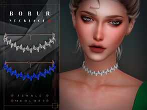 Sims 4 — Gemstone Choker Necklace by Bobur2 — Gemstone choker necklace for female 14 colors I hope you like it