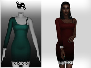 Sims 4 — Dress No.59 by BeatBBQ — - 8 Colors - All Texture Maps - New Mesh (All LODs) - Custom Thumbnail - HQ Compatible 