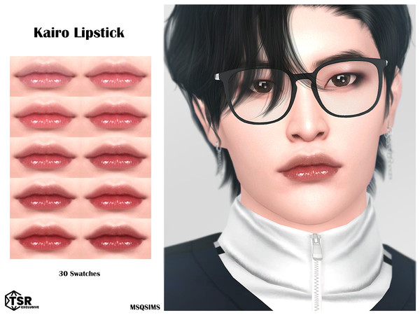 Sims 4 — Kairo Lipstick by MSQSIMS — This glossy lipstick comes in 30 swatches. It is suitable for Female/Male from Teen-