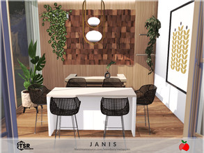 Sims 4 — Janis dining by melapples — a minimalist white and wood tones dining room. enjoy! 6x5 $9544 medium walls