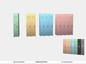Sims 4 — Highschool Corridor - Locker single by Syboubou — Decor lockers available with many color swatches and different