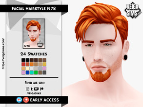 Sims 4 — [Patreon] Facial Hair N78 by David_Mtv2 — All maxis color (24 colors).