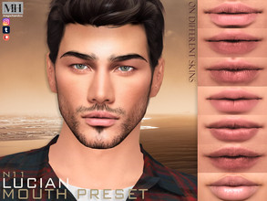 Sims 4 — Lucian Mouth Preset N11 by MagicHand — Cupid bow lips for Teens to Elders (can be used on males too). Click on
