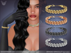Sims 4 — Braided Bracelet (Right Wrist) by feyona — Braided Bracelet (Right Wrist) comes in 4 colors of metal: yellow