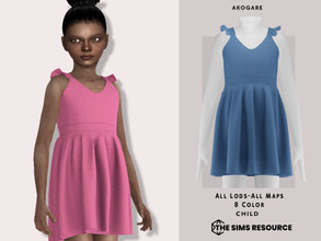 Sims 4 — Sophia Dress by _Akogare_ — Akogare Sophia Dress -8 Colors - New Mesh (All LODs) - All Texture Maps - HQ