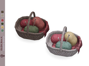 Sims 4 — Olga. Basket, v1 by soloriya — Basket, version one. Part of Olga set. 2 color variations. Category: Decorative -