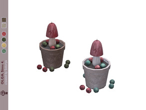 Sims 4 — Olga. Candle Mushroom by soloriya — Functional candle mushroom. Part of Olga set. 2 color variations. Category: