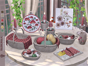 Sims 4 — Olga by soloriya — A set of decorative objects for any rooms. Includes 10 items: --four kinds of baskets,