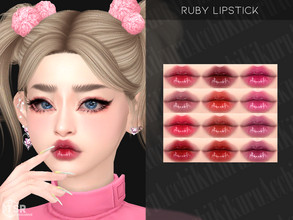Sims 4 — Ruby Lipstick by Kikuruacchi — - It is suitable for Female and Male. ( Teen to Elder ) - 12 swatches - HQ
