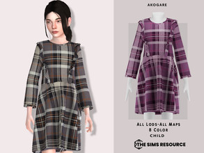 Sims 4 — Darlene Dress by _Akogare_ — Akogare Darlene Dress -8 Colors - New Mesh (All LODs) - All Texture Maps - HQ
