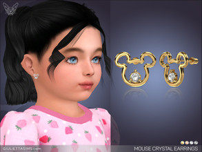 Sims 4 — Mouse Crystal Earrings For Toddlers by feyona — Mouse Crystal Earrings For Toddlers come in 4 colors of metal: