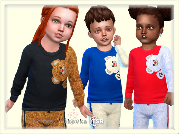 Sims 4 — Shirt Bear by bukovka — Shirt for toddlers of both sexes: boys and girls. Installed standalone, suitable for