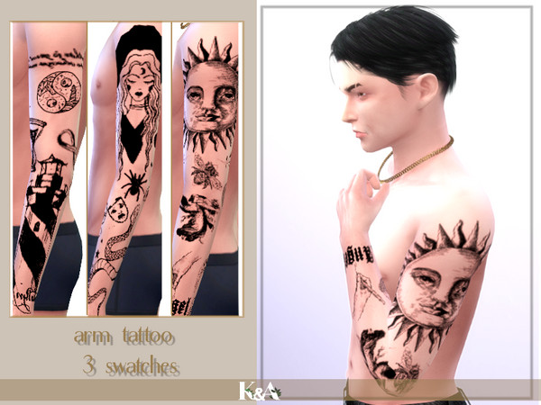 Sims 4 — Arm Tattoo Man by KyoukoAya — Arm Tattoo Male 3 Swatches