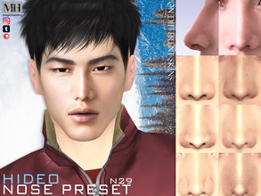 Sims 4 — Hideo Nose Preset N29 by MagicHand — Cute straight nose for males and females - HQ Compatible Click on the nose