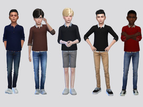 Sims 4 — Joey Sweater Shirt Boys by McLayneSims — TSR EXCLUSIVE Standalone item 8 Swatches MESH by Me NO RECOLORING