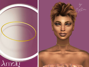 Sims 4 — Amely - thin gold choker by FlyStone — Great and elegant part of accessory in minimalistic style for your formal