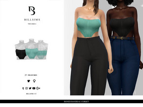 Sims 4 — Boned Bandeau Corset by Bill_Sims — This top features a crepe-boned detail and a bandeau design! - Female,