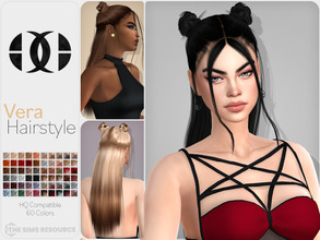 Sims 4 — Vera Hairstyle by DarkNighTt — Vera Hairstyle is a long, stylish hairstyle for both genders. 60 colors (20 Base