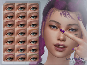 Sims 4 — Judy Eyebrows [HQ] by Benevita — Judy Eyebrows HQ Mod Compatible 21 Swatches For Female and Male (Teen to Elder)