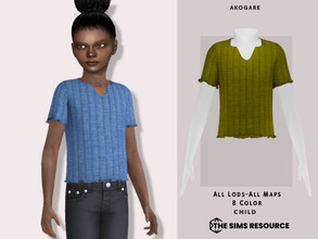 Sims 4 — Olivia Top by _Akogare_ — Akogare Olivia Top -8 Colors - New Mesh (All LODs) - All Texture Maps - HQ Compatible