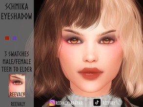Sims 4 — Schmika Eyeshadow by Reevaly — 3 Swatches. Teen to Elder. Male and Female. Base Game compatible. Please do not
