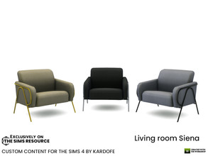 Sims 4 — kardofe_Living room Siena_LivingChair by kardofe — Modern design armchair, upholstered in fabric and with metal
