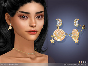 Sims 4 — Saturn Ear Jackets by feyona —  Saturn Ear Jackets come in 4 colors of metal: yellow gold, white gold, rose gold