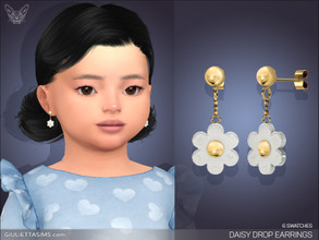 Sims 4 — Daisy Drop Earrings For Toddlers by feyona — Daisy Drop Earrings For Toddlers come in 4 colors of metal: yellow