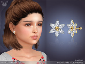 Sims 4 — Flora Crystal Earrings For Kids by feyona — Flora Crystal Earrings For Kids comes with 6 swatches. * 6 swatches