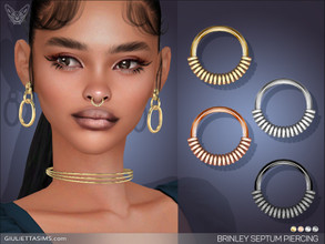 Sims 4 — Brinley Septum Nose Earrings by feyona — Brinley Septum Nose Earrings comes in 4 colors of metal: 2 shades of