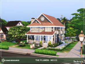 Sims 4 — The Flumen NoCC by Sedricia — The Flumen NoCC Riverside Roost, Willow Creek Modern Family House Full Furnished