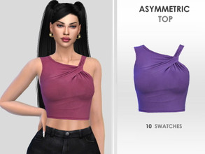 Sims 4 — Asymmetric Top by Puresim — Twisted Asymmetric top in 10 colors.