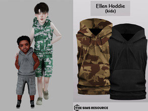 Sims 4 — Ellen Hoddie (Kids) by couquett — Hoddie for your kids - 14 swatches - new mesh - HQ mod Compatible - Custom