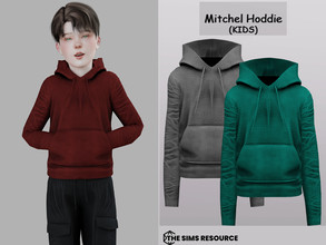 Sims 4 — Mitchell Hoddie (Kids) by couquett — Hoddie for your kids - 14 swatches - new mesh - HQ mod Compatible - Custom