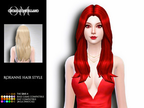 Sims 4 — Roxanne Hair Style by Oscar_Montellano — All lods Hat compatible 24 ea swatches BGC