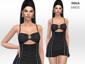 Sims 4 — Inna Dress by Puresim — Beaded mini dress.