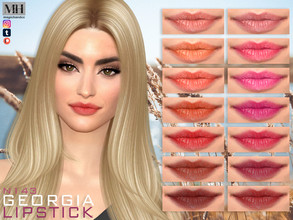 Sims 4 — Georgia Lipstick N143 by MagicHand — Red lipstick in 16 swatches - HQ Compatible. Preview - CAS thumbnail