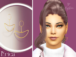 Sims 4 — Erica - earrings by FlyStone — Beautiful earrings made in soft geometric shapes made of gold