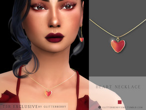 Sims 4 — Heart Necklace by Glitterberryfly — A heart necklace inspired by valentines day. Set in gold