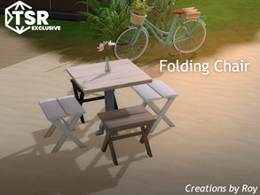 Sims 4 — Folding Chair by RoyIMVU — Watch that you do not pinch your fingers. We had one of these and it hungered for