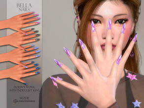 Sims 4 — Bella Nails by Suzue — -New Mesh (Suzue) -15 Swatches -For Female -Nails Category (Not compatible with index