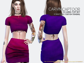 Sims 4 — Anna Top Set by carvin_captoor — Created for sims4 All Lod 6 Swatches Don't Recolor And Claim you own (YOU CAN