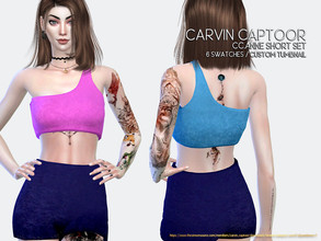 Sims 4 — CC.Anne Short Set by carvin_captoor — Created for sims4 All Lod 6 Swatches Don't Recolor And Claim you own (YOU