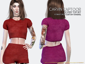 Sims 4 — Feby Top Set by carvin_captoor — Created for sims4 All Lod 6 Swatches Don't Recolor And Claim you own (YOU CAN