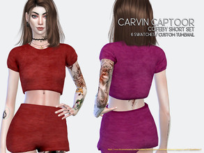 Sims 4 — Feby Short Set by carvin_captoor — Created for sims4 All Lod 6 Swatches Don't Recolor And Claim you own (YOU CAN