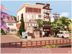 Sims 4 — Sakura Townhouse /No CC/ by Lhonna — Small, comfy townhouse in Japanese style. It is small but very playable.