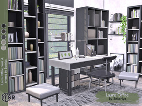 Sims 4 — Laura Office by soloriya — A set of modern furniture for offices. Includes 9 objects: --desk, --chair, --blinds,